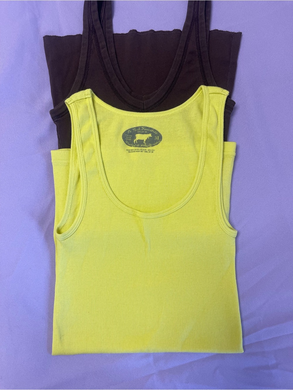 Unbranded Yellow Ribbed Scoop Neck Camisole 2 for $10